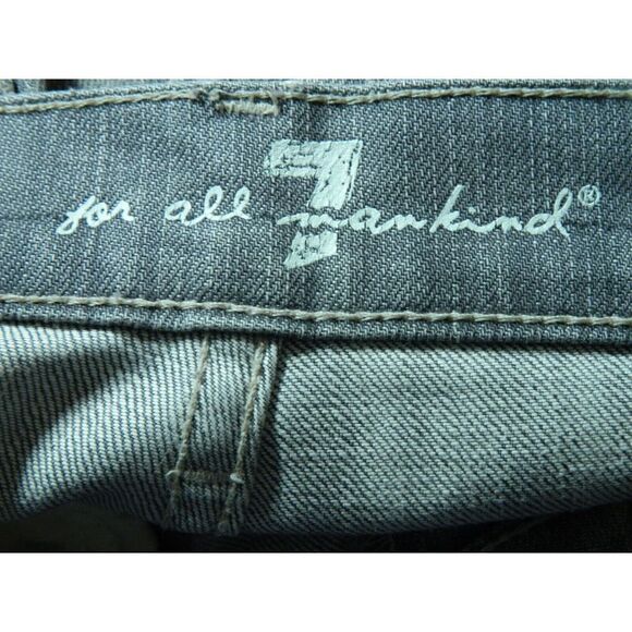 7 For All Mankind Jeans Gray Charcoal Wash Womens A Pockets Straight Leg Size 32 - Picture 9 of 12